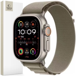 TECH-PROTECT NYLON PRO APPLE WATCH 6 / 7 / 8 / 9 / 10 / SE / ULTRA 1 / 2 (44 / 45 / 46 / 49 MM) TITANIUM/OLIVE