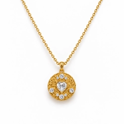 Amulet Miłości zdobiony białymi kryształkami Preciosa (C26/TAL/36AU)