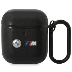 BMW BMA222PVTK AirPods 1/2 coverczarny/black Leather Curved Line