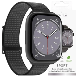 Pasek nylonowy Puro Sport do Apple Watch 42 / 44 / 45 / 49 mm - czarny