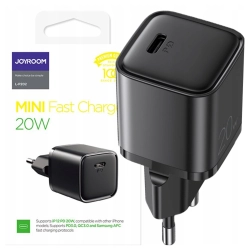 JOYROOM L-P202 NETWORK CHARGER PD20W/QC3.0 BLACK