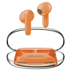 AWEI słuchawki Bluetooth 5.3 T85 ENCTWS + stacja dokująca pomarańczowy/orange