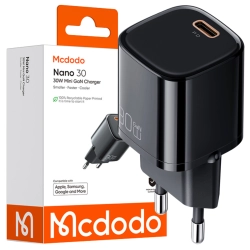 MCDODO SZYBKA ŁADOWARKA SIECIOWA DO TELEFONU ZASILACZ USB-C GAN PD QC - 30W