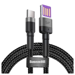 Kabel USB do USB-C Baseus Cafule Huawei SuperCharge, QC 3.0, 5A 1m (czarno-szary)