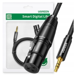 Ugreen kabel audio 3.5mm mini jack (męski) - XLR (żeński) 1m czarny (AV182)