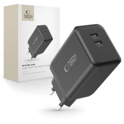 TECH-PROTECT NC45W-GAN 2-PORT NETWORK CHARGER PD45W BLACK TECH-PROTECT NC45W-GAN 2-PORT NETWORK CHARGER PD45W BLACK
