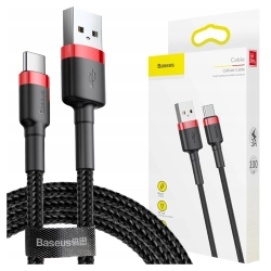 Kabel USB do USB-C Baseus Cafule 2A 2m (czerwono-czarny)