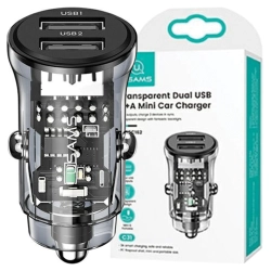 USAMS Ład. sam. C31 3A 2xUSB-AFast Charge czarny/black CC162CC01(US-CC162)