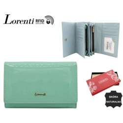 Lakierowany portfel damski na karty RFID Lorenti Protect