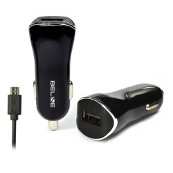 Beline Ład. sam. 1xUSB + microUSB 1Aczarna/black