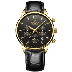 Zegarek Męski Giewont Chronograph Sapphire Czarno Złoty GW6310-A4