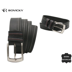 Skórzany pasek męski Rovicky szeroki elegancki klasyczny