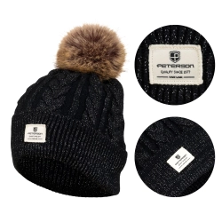 Czapka PTN elegancka black stylowa do codziennego noszenia