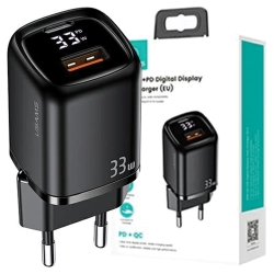 USAMS Ład. siec. 1xUSB-C+1xUSB T46 33W(only head) PD3.0 +QC3.0 Fast Charging czarny/black CC152TC01 (US-CC152)