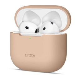 Etui Tech-Protect Silicone na Apple AirPods 4 - beżowe