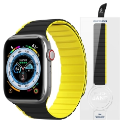Magnetyczny pasek Apple Watch SE, 9, 8, 7, 6, 5, 4, 3, 2, 1 (41, 40, 38 mm) Dux Ducis Strap (LD Version) - czarno-żółty