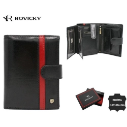 Duży, skórzany portfel męski z systemem RFID - Rovicky