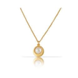 Naszyjnik z perełką elegancki srebrny na prezent na co dzień