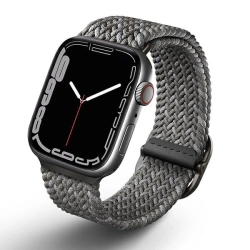 UNIQ pasek Aspen Apple Watch 44/42/45 mmSeries 1/2/3/4/5/6/7/8/9/SE/SE2 Braided DE szary/pebble grey