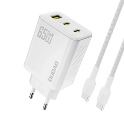 Ładowarka sieciowa Dudao A29C 65W GaN + kabel USB-C - biała Ładowarka sieciowa Dudao A29C 65W GaN + kabel USB-C - biała