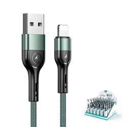 USAMS Kabel pleciony U55 2A lightning1szt. for set U55 zielony/green 1m SJ448USBSG02 (US-SJ448)