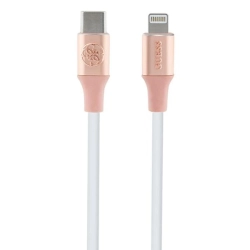 Guess GUCLLALRGDP kabel USB-C -Lightning 1.5m Fast Charging różowy/pink Ebossed Logo