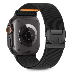 TECH-PROTECT NYLON CLASP APPLE WATCH 6 / 7 / 8 / 9 / 10 / SE / ULTRA 1 / 2 (44 / 45 / 46 / 49 MM) BLACK