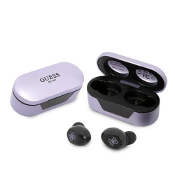 Guess słuchawki Bluetooth GUTWST31EUTWS + stacja dokująca fioletowy/purple