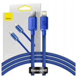 Kabel USB-C do Lightning Baseus Crystal, 20W, 1.2m (niebieski)