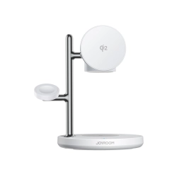 Ładowarka biurkowa Joyroom JR-W23 Qi2 4w1 z wbudowaną lampką nocną indukcyjna - biała