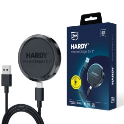 Ładowarka indukcyjna 3mk Hardy Wireless Charger 2in1 15W - czarna Ładowarka indukcyjna 3mk Hardy Wireless Charger 2in1 15W - czarna