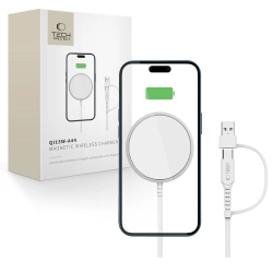TECH-PROTECT QI15W-A44 MAGNETIC MAGSAFE WIRELESS CHARGER WHITE TECH-PROTECT QI15W-A44 MAGNETIC MAGSAFE WIRELESS CHARGER WHITE