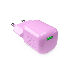 Ładowarka sieciowa Puro 20W GaN USB-C - różowa Ładowarka sieciowa Puro 20W GaN USB-C - różowa