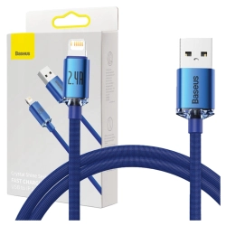 Kabel USB do Lightning Baseus Crystal Shine, 2.4A, 2m (niebieski) Kabel USB do Lightning Baseus Crystal Shine, 2.4A, 2m (niebieski)