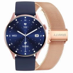 Smartwatch Gravity Różowe Złoto Pasek + Bransoleta GT11-6