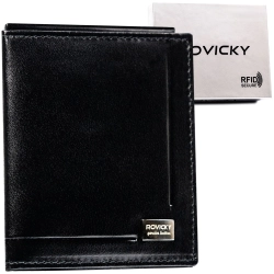 Portfel etui na banknoty karty ze skóry naturalnej slim cienkie Rovicky