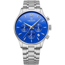 Zegarek Męski Giewont Chronograph Sapphire Srebrno Niebieski GW6310-B3