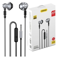 Dudao metalowe przewodowe słuchawki douszne 3,5 mm mini jack szary (X2C-Grey)