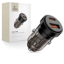 TECH-PROTECT CC03 2-PORT CAR CHARGER PD30W/QC3.0 BLACK TECH-PROTECT CC03 2-PORT CAR CHARGER PD30W/QC3.0 BLACK