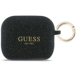 Etui Guess Silicone Glitter Ring do      AirPods Pro 3 czarny