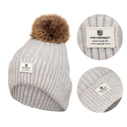 Czapka PTN elegancka stylowa do codziennego noszenia grey