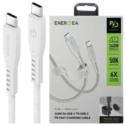 ENERGEA kabel Flow USB-C - USB-C1.5m biały/white 240W 5A PD Fast Charge