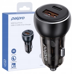 PALPRO SZYBKA ŁADOWARKA SAMOCHODOWA DO TELEFONU LAPTOPA 2X USB-C USB-A 60W