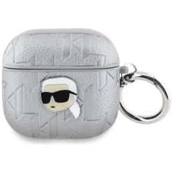 Etui Karl Lagerfeld Monogram Karl Head   do AirPods 4 srebrny
