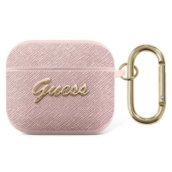 Guess GUA3SASMP AirPods 3 coverróżowy/pink Saffiano Script Metal Collection