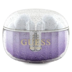 Guess słuchawki Bluetooth GUTWSHDGKEEUTWS + stacja dokująca fioletowy/purple Glitter Gradient