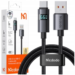 MCDODO KABEL Z WYŚWIETLACZEM USB-C SZYBKIE ŁADOWANIE USB TYP C 5A 66W 1M