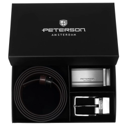 Pasek skórzany dwustronny Peterson elegancki do spodni