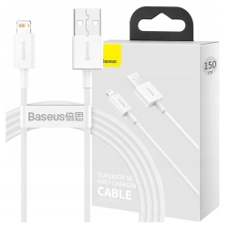 Kabel USB do Lightning Baseus Superior Series, 2.4A, 1m (biały) Kabel USB do Lightning Baseus Superior Series, 2.4A, 1m (biały)
