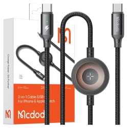 MCDODO ŁADOWARKA INDUKCYJNA DO APPLE WATCH 2W1 KABEL DO IPHONE MACBOOK 60W